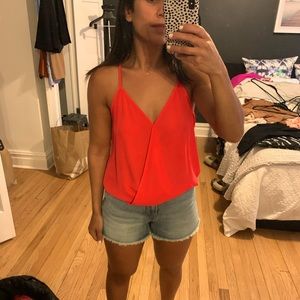 Racer back tank top, cross over front